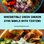 Greek Chicken Gyro Bowl with Dill Tzatziki Feta Recipe