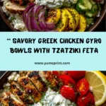Greek Chicken Gyro Bowl with Creamy Tzatziki Feta Recipe