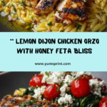 Lemon Dijon Chicken Orzo Bowl with Honey Whipped Feta Recipe