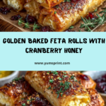 Golden Baked Feta Rolls with Sweet Cranberry Honey Recipe