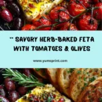 Golden Herb-Baked Feta with Olives, Tomatoes & Rustic Bread Recipe