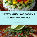 Honey Lime Chicken & Avocado Mango Rice Stack Recipe