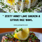 Honey Lime Chicken & Citrus Rice Stack with Garlic Yogurt Recipe