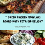 Greek Chicken Souvlaki Grazing Board with Feta Dip Recipe