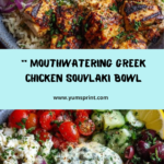 Greek Chicken Souvlaki Bowl with Spicy Lemon Feta Sauce Recipe