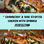 Cranberry & Spinach Stuffed Chicken Breasts with Brie Recipe
