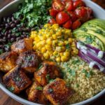 Honey Lime Chicken & Avocado Quinoa Bowl Recipe