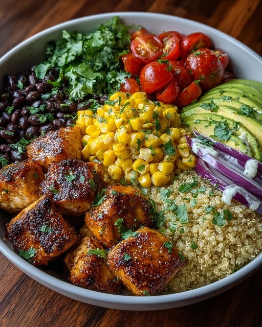 Honey Lime Chicken & Avocado Quinoa Bowl Recipe - Recipe Image
