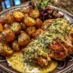 Creamy Herb Chicken & Roasted Garlic Potatoes Recipe