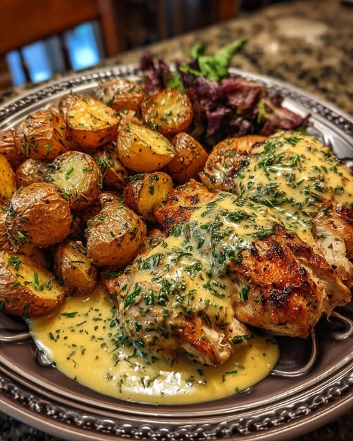 Creamy Herb Chicken & Roasted Garlic Potatoes Recipe 5 Creamy Herb Chicken & Roasted Garlic Potatoes Recipe - Recipe Image