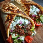 Greek Beef Wraps with Creamy Feta Dill Sauce Recipe