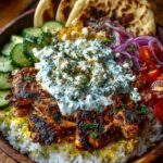 Mediterranean Chicken Pita Bowl with Tzatziki Feta Sauce Recipe