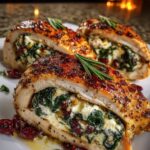 Cranberry & Spinach Stuffed Chicken Breasts with Brie Recipe