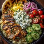 Greek Chicken Gyro Bowls with Creamy Garlic Dill Feta Recipe