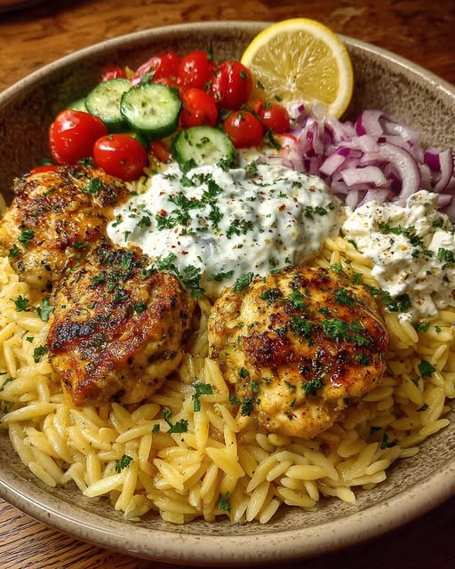 Lemon Dijon Chicken Orzo Bowl with Lemon Feta Yogurt Sauce Recipe 5 Lemon Dijon Chicken Orzo Bowl with Lemon Feta Yogurt Sauce Recipe - Recipe Image