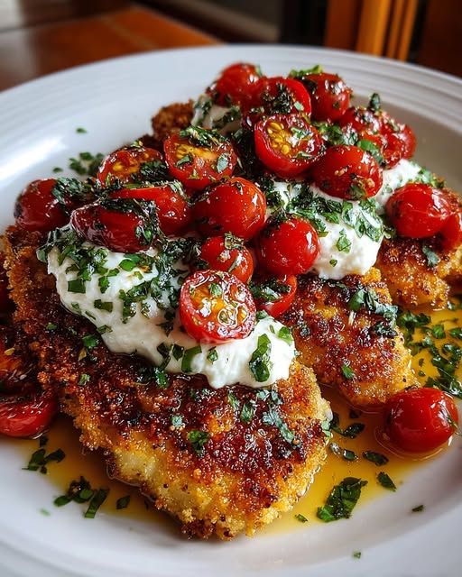 Place cooked chicken cutlets on plates Recipe