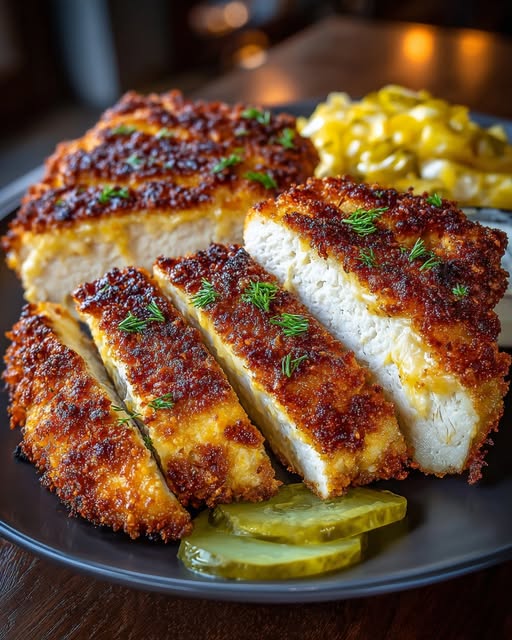 Crunchy Parmesan Chicken with Tangy Dill Pickle Flavor Recipe