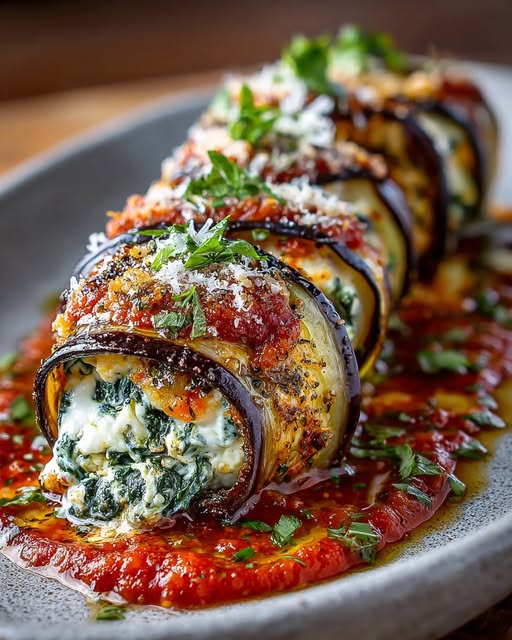 Eggplant Rollatini with Ricotta and Spinach Recipe - Recipe Image