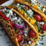 Greek Grilled Veggie Wraps with Roasted Garlic Feta Sauce Recipe
