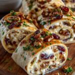 Brie & Cranberry Stuffed Flatbread Pinwheels Recipe