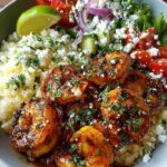 Honey Lime Shrimp Bowls with Crumbled Feta & Herbs Recipe