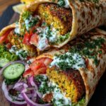 Mediterranean Falafel Wraps with Creamy Lemon Feta Recipe