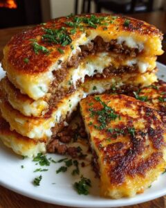 Home 1 Mashed Potato Pancakes with Meat Filling Recipe
