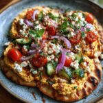 Mediterranean Hummus Flatbread with Feta Recipe