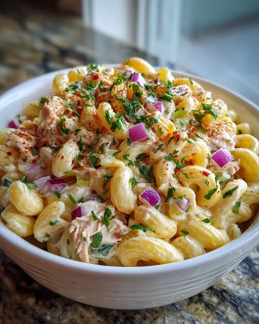 Classic Creamy Tuna Macaroni Salad Recipe