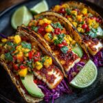 Grilled Halloumi Tacos with Spicy Ginger-Mango Salsa Recipe