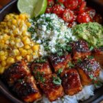 Honey Lime Chicken & Corn Feta Rice Bowl Recipe