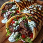 Greek Beef Wraps with Cucumber Feta Sauce Recipe