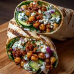 Grilled Zucchini & Feta Chickpea Wrap with Herbed Yogurt Recipe