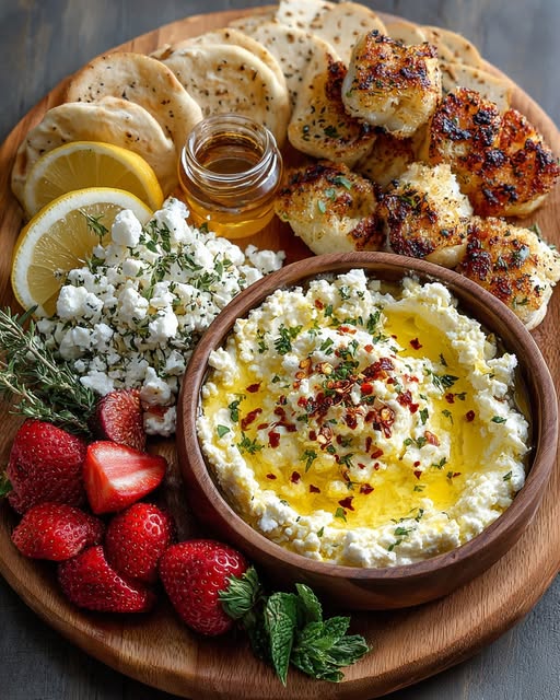 Whipped Feta & Hot Honey Party Board Recipe 6 Whipped Feta & Hot Honey Party Board Recipe - Recipe Image