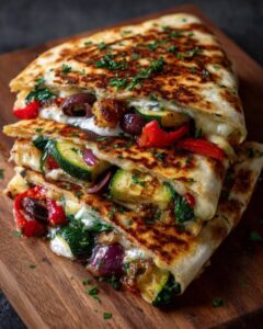 Home 3 Grilled Mediterranean Veggie Quesadillas Recipe