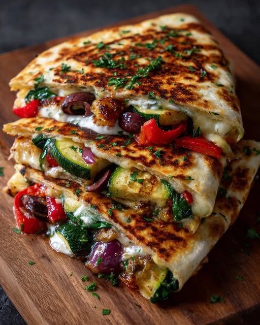 Grilled Mediterranean Veggie Quesadillas Recipe