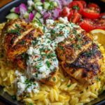 wl with Roasted Garlic Feta Yogurt Sauce Recipe