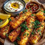 Maple-Glazed Halloumi Fries with a Lemon-Tahini Dip Recipe