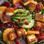 Blood Orange & Avocado Salad with Halloumi Croutons Recipe
