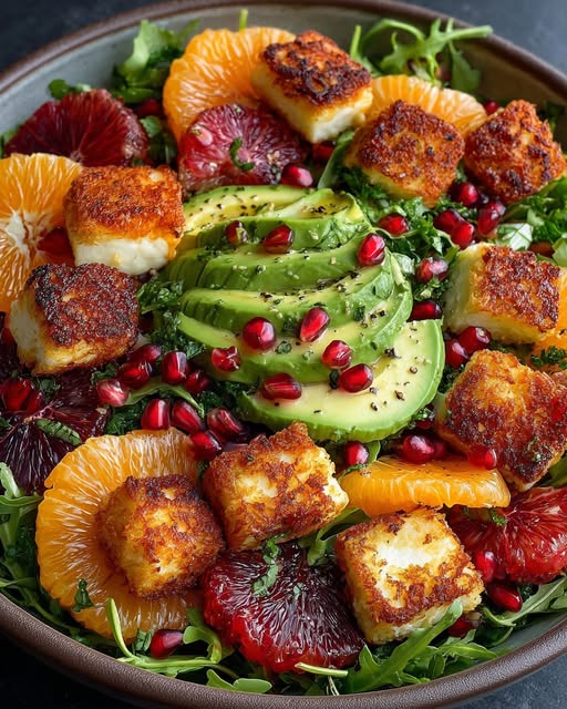 Blood Orange & Avocado Salad with Halloumi Croutons Recipe 6 Blood Orange & Avocado Salad with Halloumi Croutons Recipe - Recipe Image