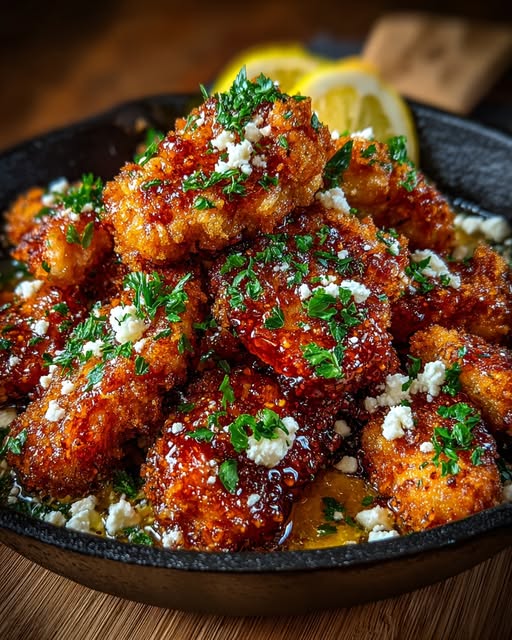 Spicy Crispy Hot Honey Garlic Feta Chicken Recipe