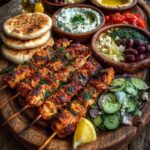 Mediterranean Chicken Skewers with Mezze Tray Recipe