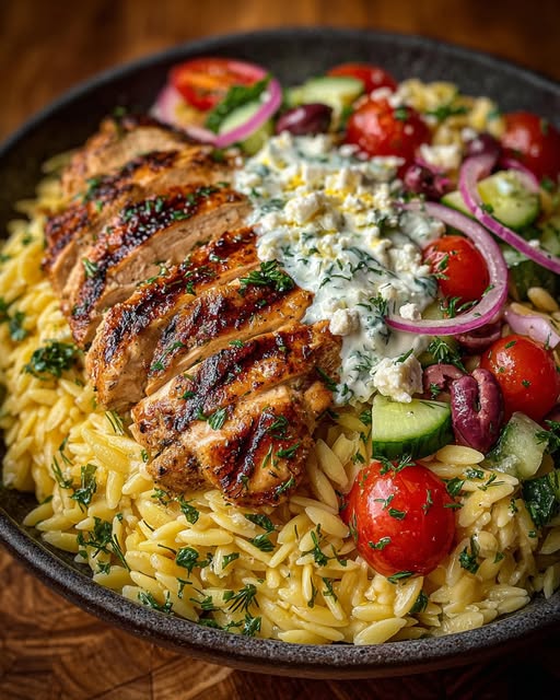 Salad Bowl with Garlic Feta Yogurt Sauce Recipe - Recipe Image