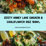 Honey Lime Chicken & Avocado Spicy Cauliflower Rice Stack Recipe