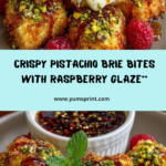 Pistachio-Crusted Brie Bites with Raspberry Honey Glaze Recipe