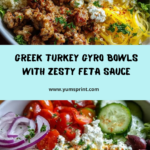 Greek Turkey Gyro Bowl with Spicy Lemon Garlic Feta Recipe