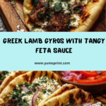 Greek Lamb Gyros with Charred Onion Feta Sauce Recipe