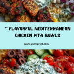 Mediterranean Chicken Pita Bowl with Spicy Feta Sauce Recipe