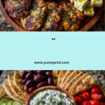 Greek Chicken & Olive Mezze Board with Garlic Yogurt Recipe