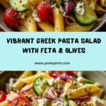 Greek Pasta Salad with Feta, Olives & Cucumber Recipe